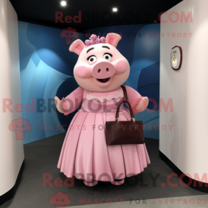 Sow-mascottekostuum gekleed...