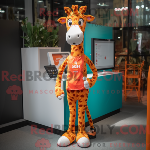 Orange Giraffe maskot...