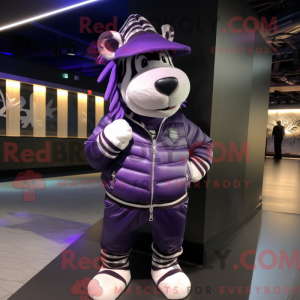 Lilla Zebra maskot kostume...