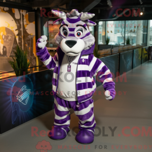 Paars zebra-mascottekostuum...