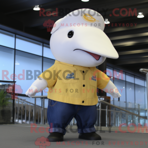 Guld Beluga Whale maskot...