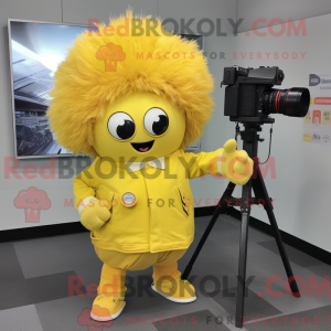 Gul kamera maskot kostume...