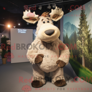 Beige Moose mascot costume...