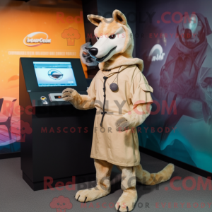 Beige Dingo mascottekostuum...