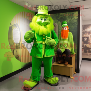 Limegrøn Leprechaun maskot...
