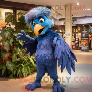 Blue Harpy mascot costume...