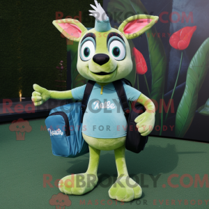 Limegrøn Gazelle maskot...