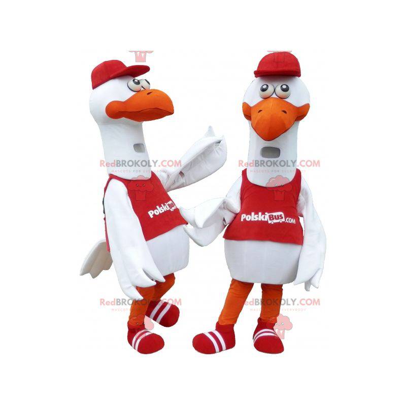 2 mascottes de mouettes de cigognes de goéland - Redbrokoly.com