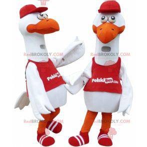 2 maskotter af måge storke - Redbrokoly.com
