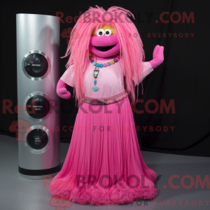Rosa armbånd maskot kostyme...