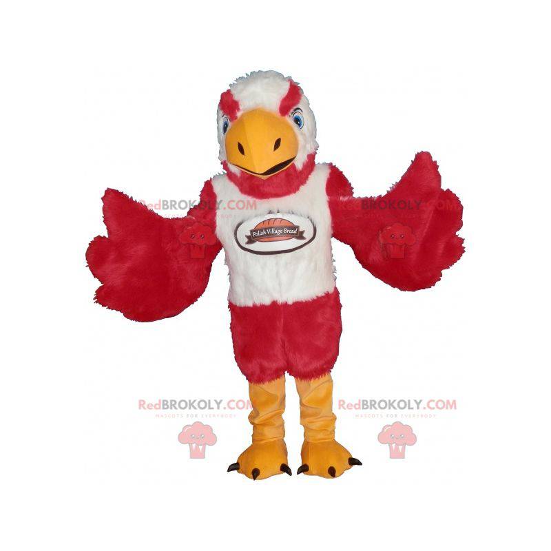 Mascot águila roja, blanca y amarilla muy dulce e intimidante -