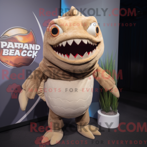Beige Piranha maskot...