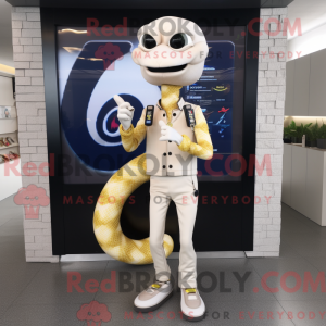 Cream Snake-mascottekostuum...