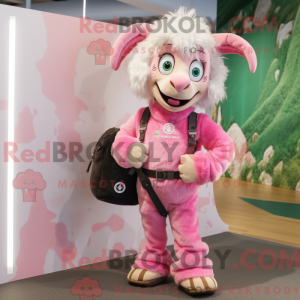 Pink Angora Goat mascot...