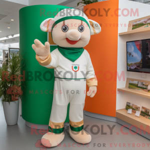 Krémová postava maskota s...