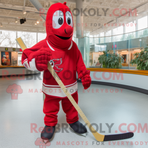 Red Ice Hockey Stick maskot...