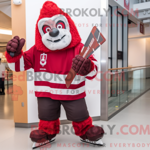 Red Ice Hockey Stick maskot...