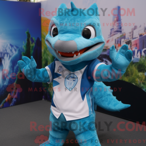 Cyan Barracuda Maskottchen...