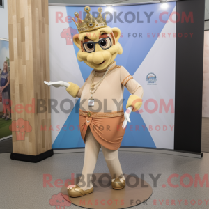 Tan Queen mascot costume...