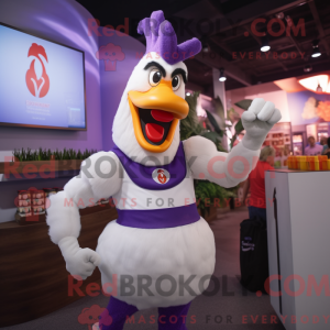 Lavender Rooster mascot...