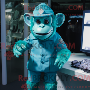 Cyan Schimpanse Maskottchen...