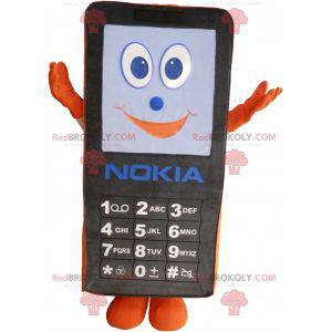 Mascote de telefone celular preto e laranja. Mascote GSM -