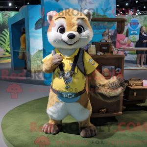 Gold Ferret mascot costume...