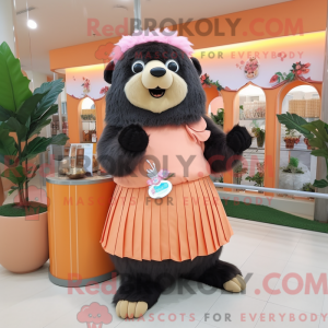 Peach Sloth Bear mascot...