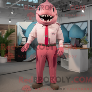 Pink Megalodon maskot...