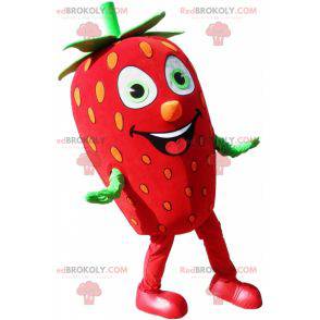 Mascotte de fraise rouge et verte géante - Redbrokoly.com