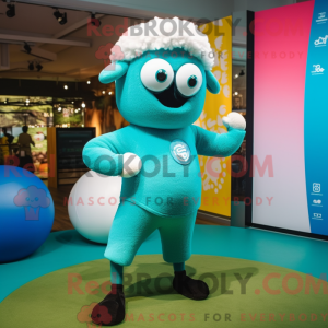 Turquoise Sheep mascot...
