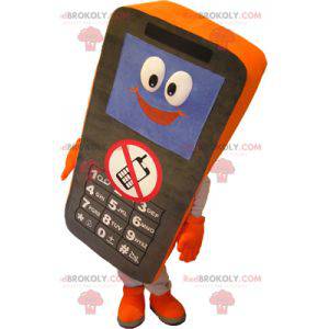 Maskot černé a oranžové mobilní telefon - Redbrokoly.com