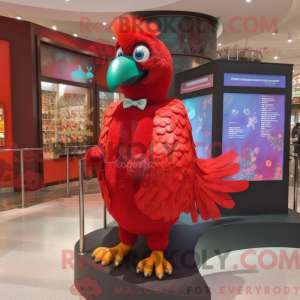Máscara de pavão vermelho...