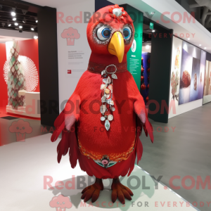 Máscara de pavão vermelho...