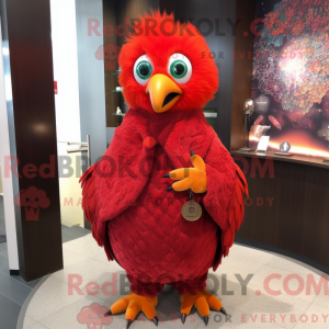 Red Peacock-maskot drakt...