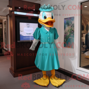 Teal Duck Maskottchen...