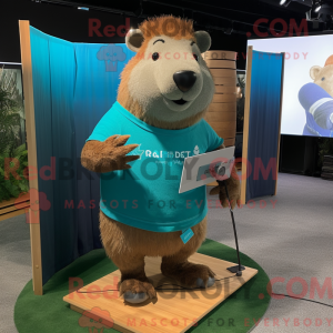 Cyan Capybara mascot...