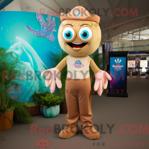 Tan Mermaid mascot costume...