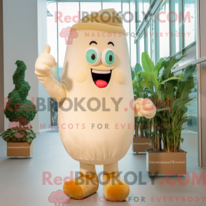 Beige Radise maskot kostume...