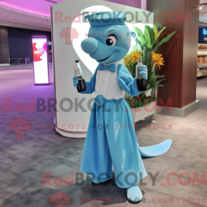 Sky Blue Dolphin maskot...