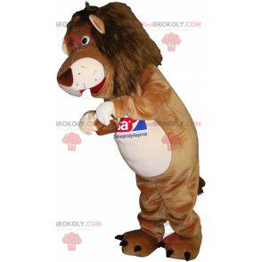 Mascote leão tigre bege e branco - Redbrokoly.com