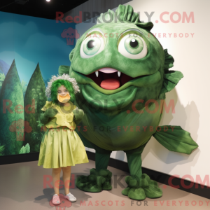 Forest Green Piranha mascot...