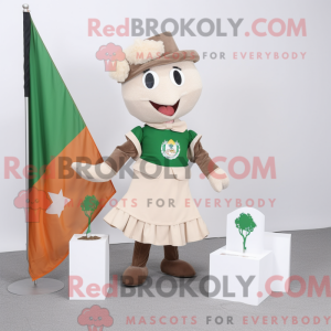 Beige irsk flagga maskot...