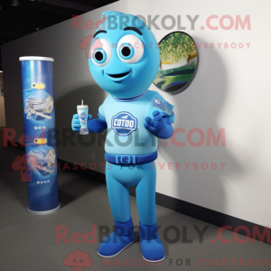 Modrá Soda Can maskot...