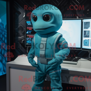 Cyan Computer mascot...