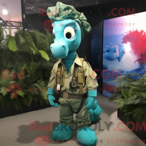 Teal Seahorse mascot...