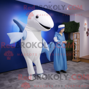 Blue Beluga Whale maskot...