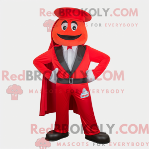 Rød superhelte maskot...