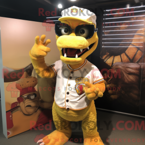 Gold Dragon mascot costume...