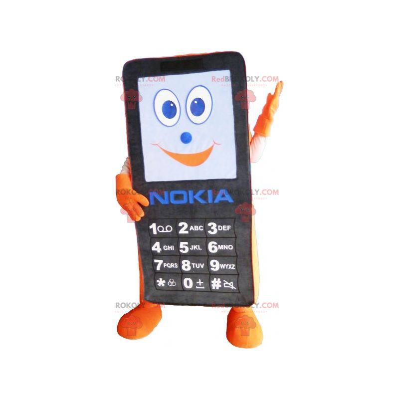Zwart en oranje Nokia-celtelefoonmascotte - Redbrokoly.com